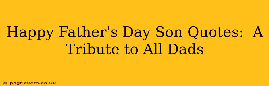 Happy Father's Day Son Quotes:  A Tribute to All Dads