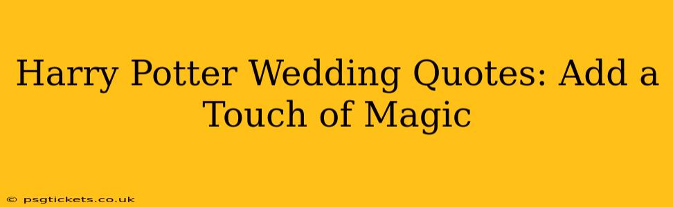 Harry Potter Wedding Quotes: Add a Touch of Magic