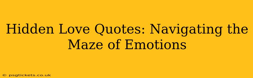 Hidden Love Quotes: Navigating the Maze of Emotions
