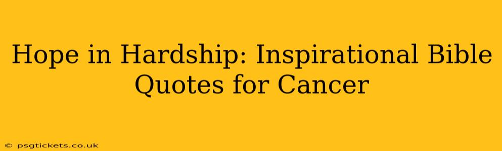 Hope in Hardship: Inspirational Bible Quotes for Cancer