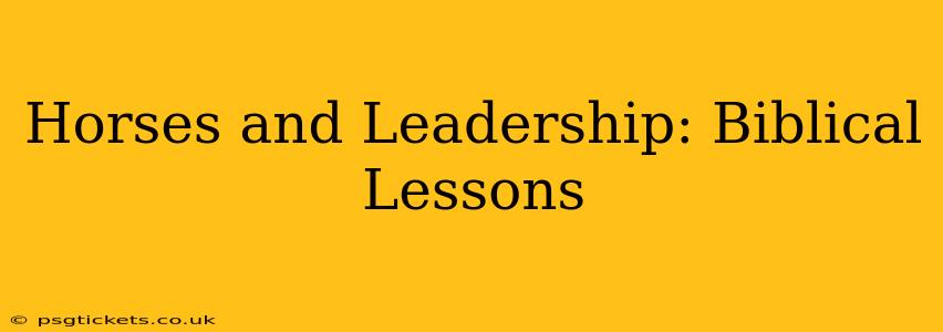 Horses and Leadership: Biblical Lessons