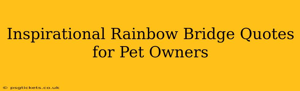 Inspirational Rainbow Bridge Quotes for Pet Owners