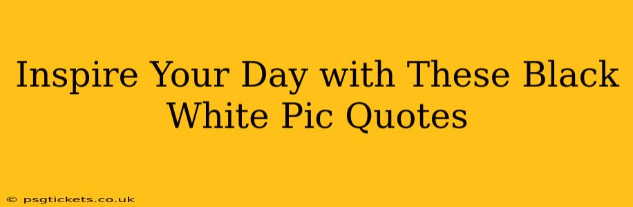 Inspire Your Day with These Black White Pic Quotes