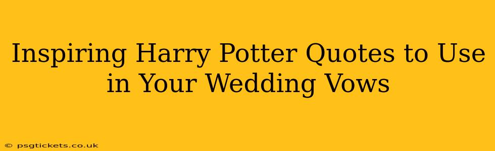 Inspiring Harry Potter Quotes to Use in Your Wedding Vows