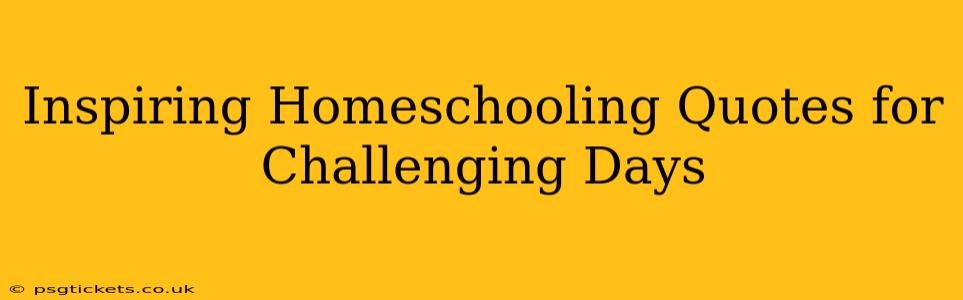 Inspiring Homeschooling Quotes for Challenging Days
