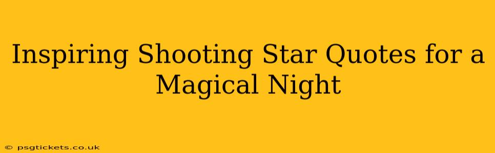 Inspiring Shooting Star Quotes for a Magical Night
