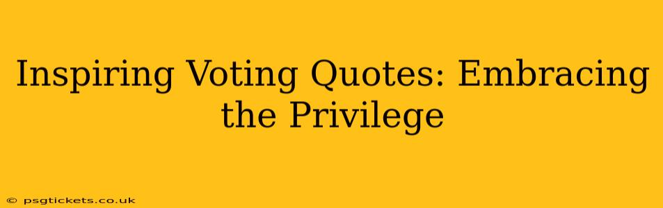 Inspiring Voting Quotes: Embracing the Privilege