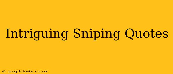 Intriguing Sniping Quotes