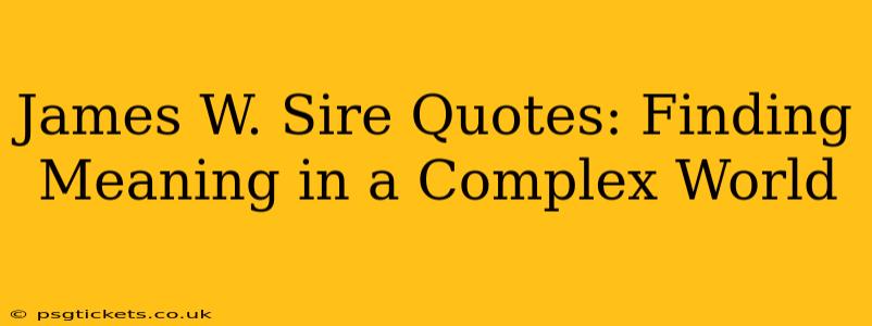 James W. Sire Quotes: Finding Meaning in a Complex World