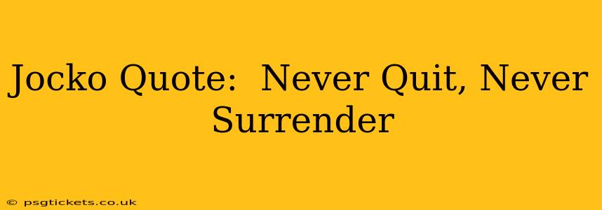 Jocko Quote:  Never Quit, Never Surrender