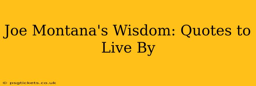 Joe Montana's Wisdom: Quotes to Live By
