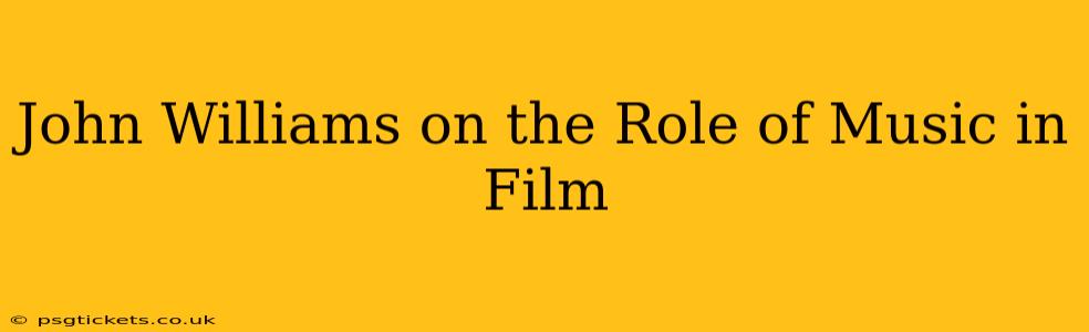 John Williams on the Role of Music in Film