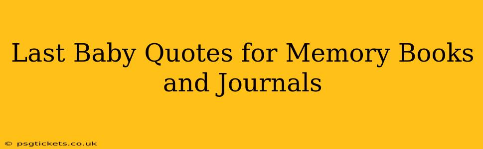 Last Baby Quotes for Memory Books and Journals