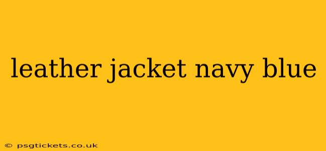 leather jacket navy blue
