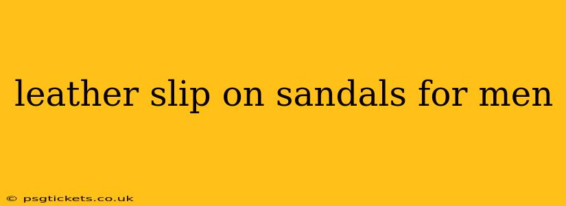 leather slip on sandals for men