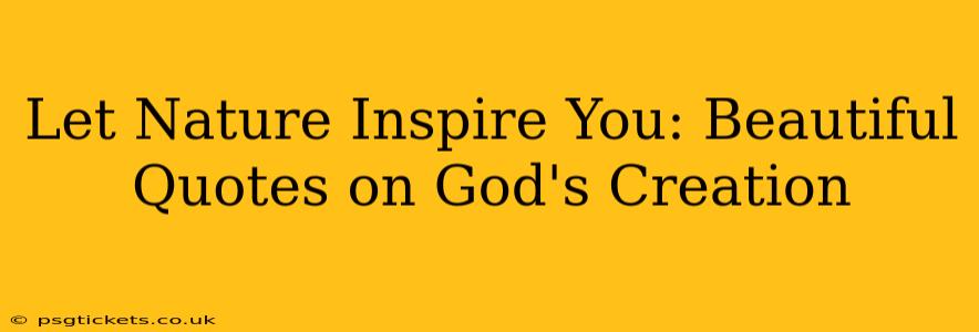 Let Nature Inspire You: Beautiful Quotes on God's Creation