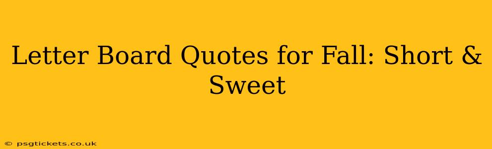 Letter Board Quotes for Fall: Short & Sweet