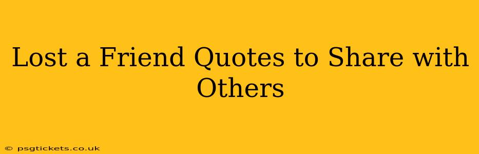 Lost a Friend Quotes to Share with Others