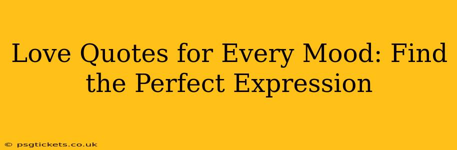 Love Quotes for Every Mood: Find the Perfect Expression