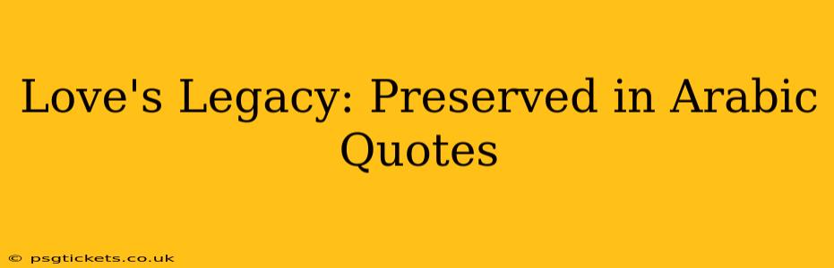 Love's Legacy: Preserved in Arabic Quotes