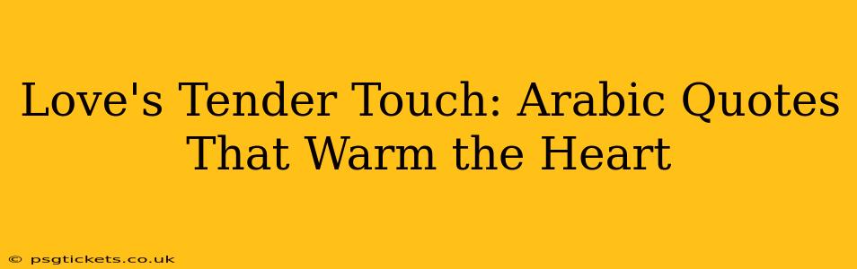 Love's Tender Touch: Arabic Quotes That Warm the Heart