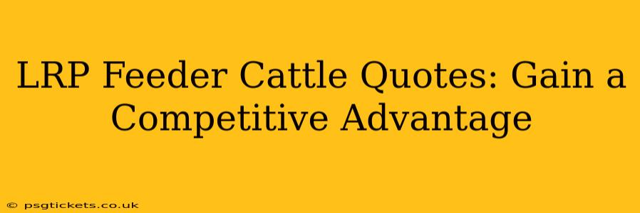 LRP Feeder Cattle Quotes: Gain a Competitive Advantage
