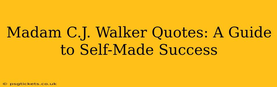 Madam C.J. Walker Quotes: A Guide to Self-Made Success