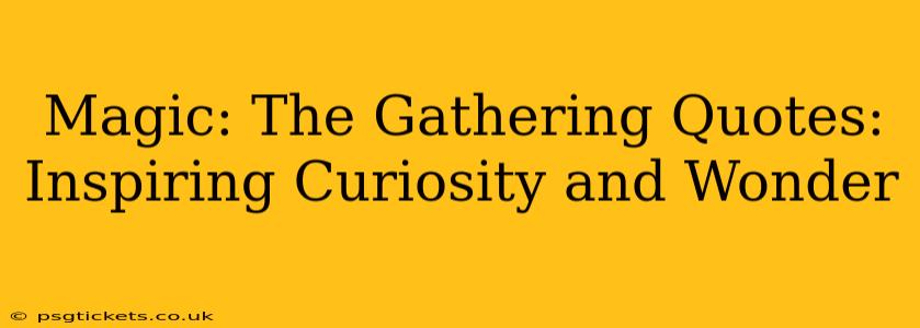 Magic: The Gathering Quotes: Inspiring Curiosity and Wonder