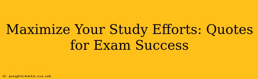 Maximize Your Study Efforts: Quotes for Exam Success