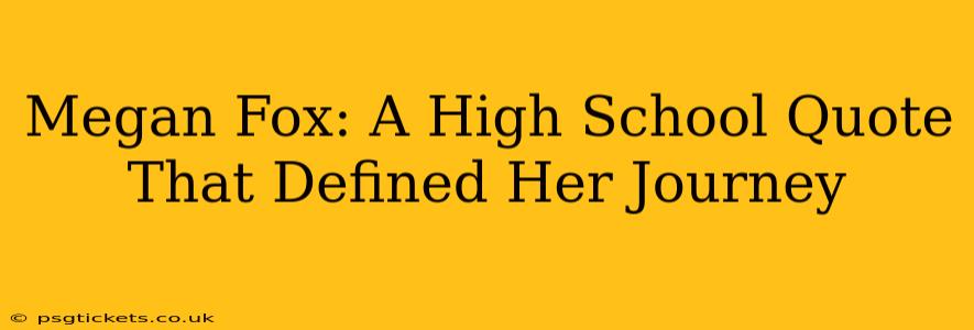 Megan Fox: A High School Quote That Defined Her Journey