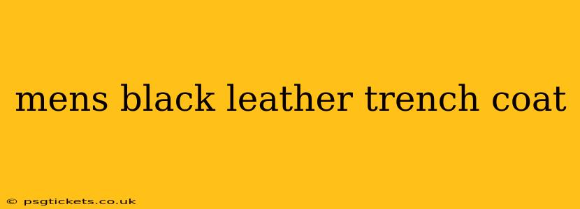 mens black leather trench coat