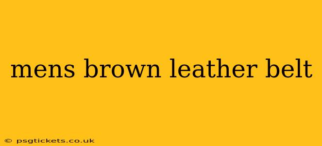 mens brown leather belt