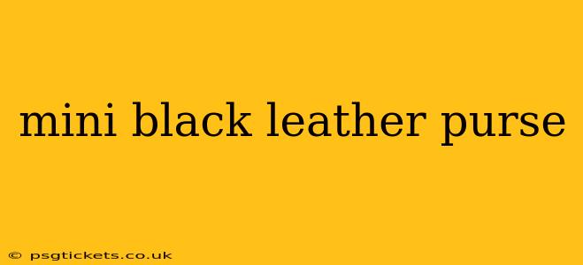 mini black leather purse