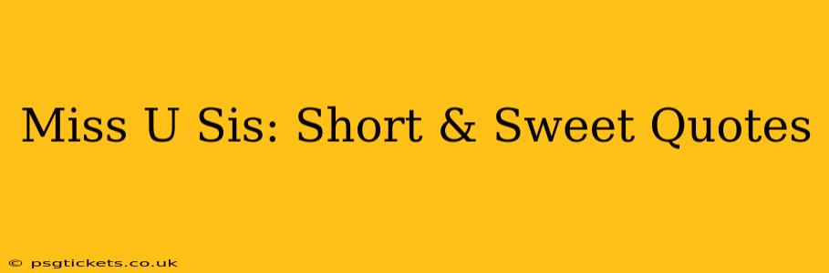 Miss U Sis: Short & Sweet Quotes