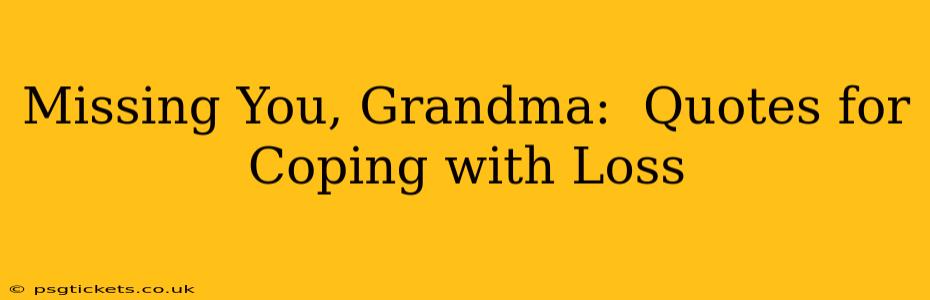Missing You, Grandma:  Quotes for Coping with Loss