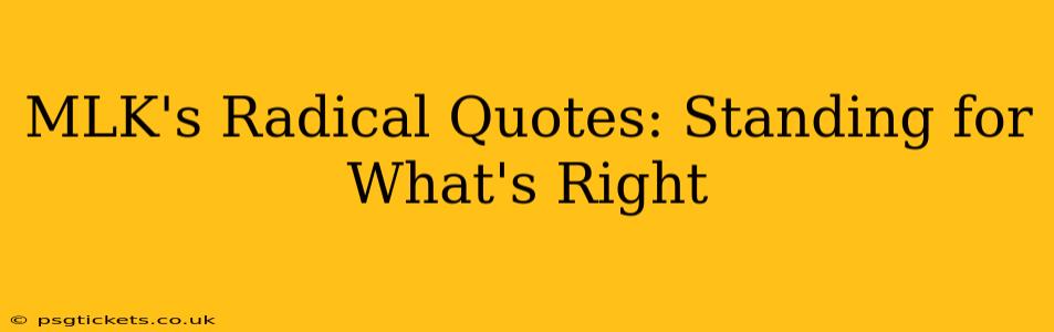 MLK's Radical Quotes: Standing for What's Right