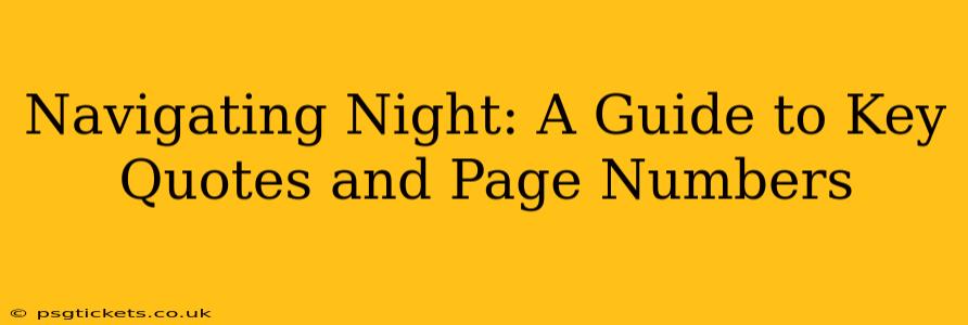 Navigating Night: A Guide to Key Quotes and Page Numbers