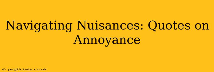 Navigating Nuisances: Quotes on Annoyance