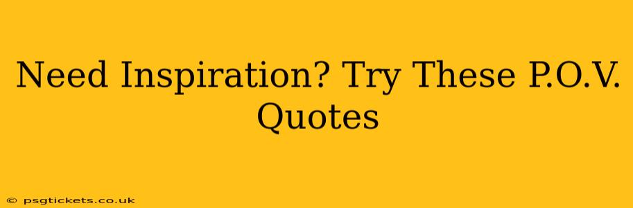 Need Inspiration? Try These P.O.V. Quotes