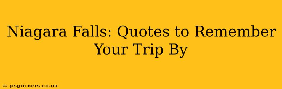 Niagara Falls: Quotes to Remember Your Trip By