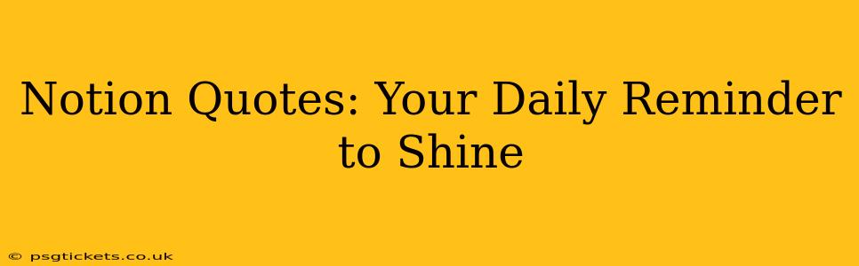 Notion Quotes: Your Daily Reminder to Shine