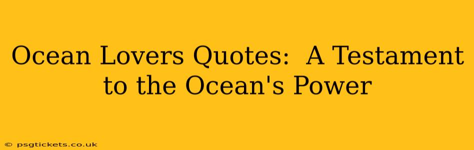 Ocean Lovers Quotes:  A Testament to the Ocean's Power
