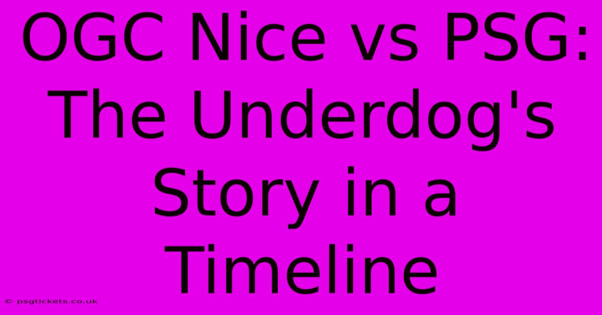 OGC Nice Vs PSG: The Underdog's Story In A Timeline