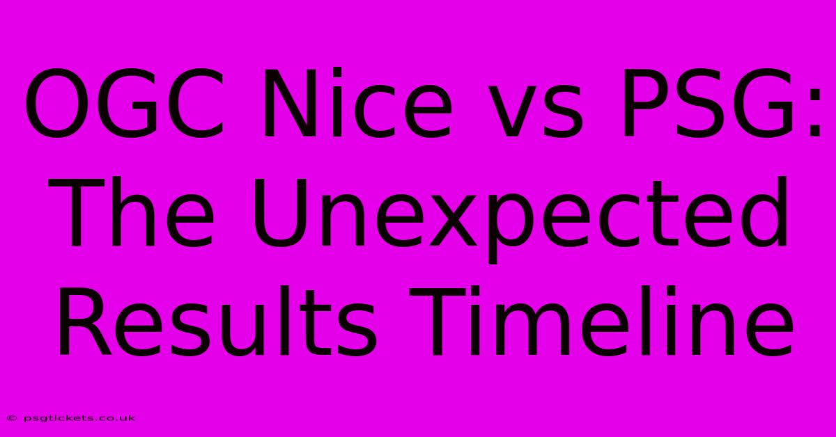 OGC Nice Vs PSG:  The Unexpected Results Timeline