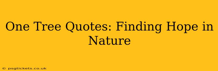 One Tree Quotes: Finding Hope in Nature