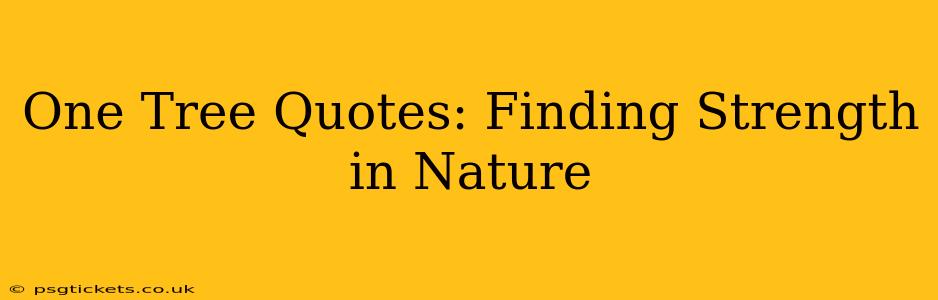 One Tree Quotes: Finding Strength in Nature