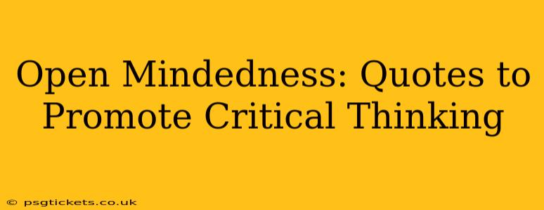 Open Mindedness: Quotes to Promote Critical Thinking
