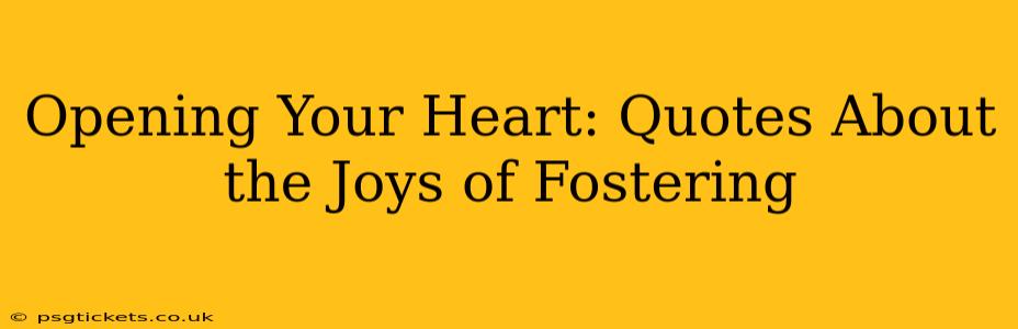 Opening Your Heart: Quotes About the Joys of Fostering