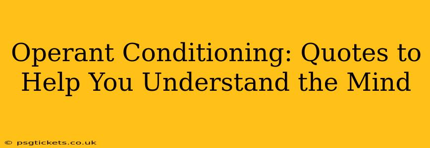 Operant Conditioning: Quotes to Help You Understand the Mind