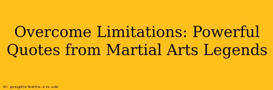 Overcome Limitations: Powerful Quotes from Martial Arts Legends